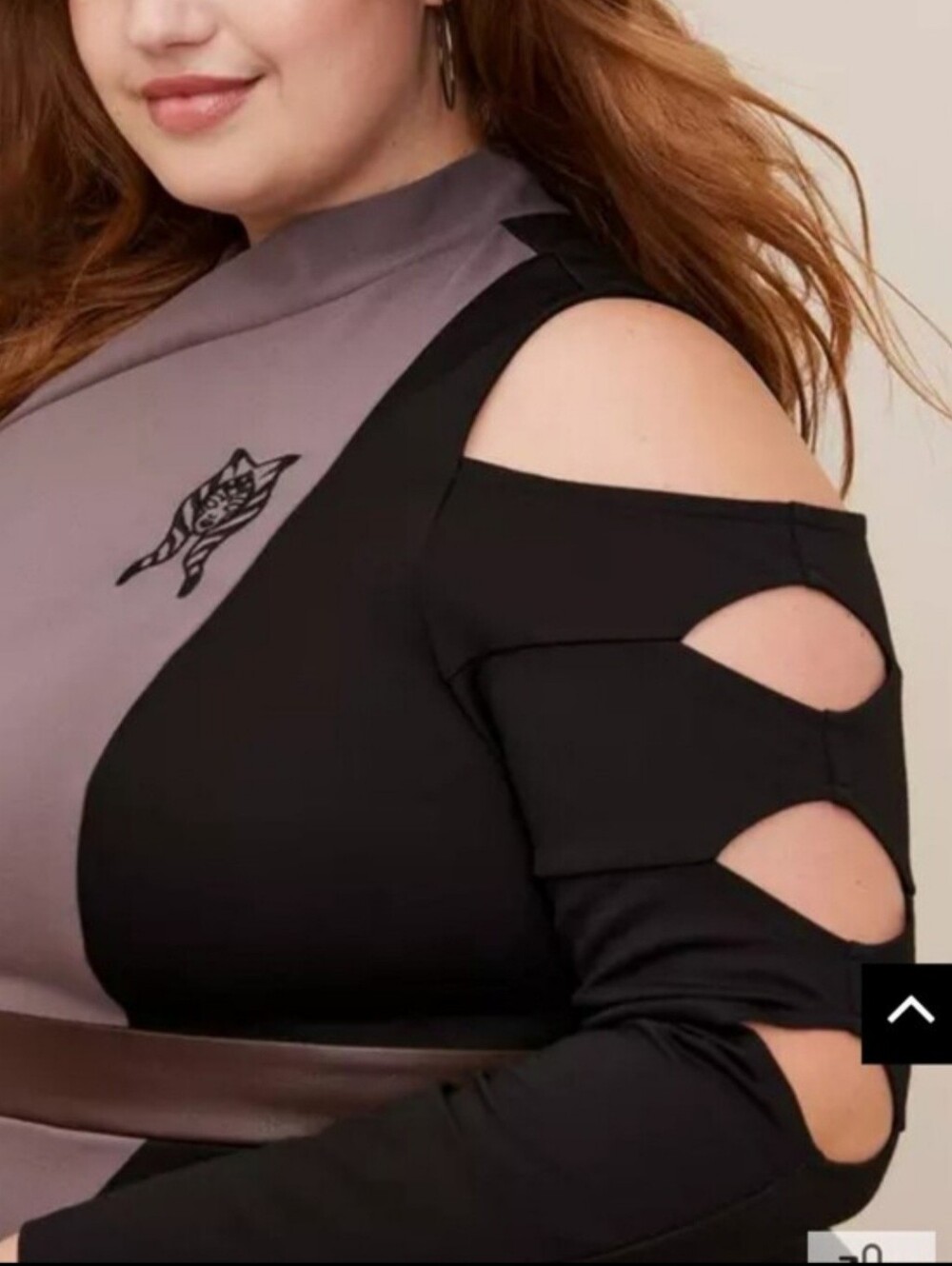 Star Wars Black and Gray Panel Midi Dress with Emblem